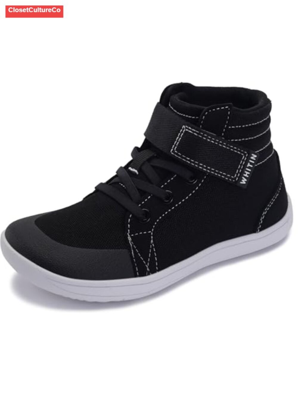 Kids Wide High Top Barefoot Shoes Canvas Water Resistant Athletic